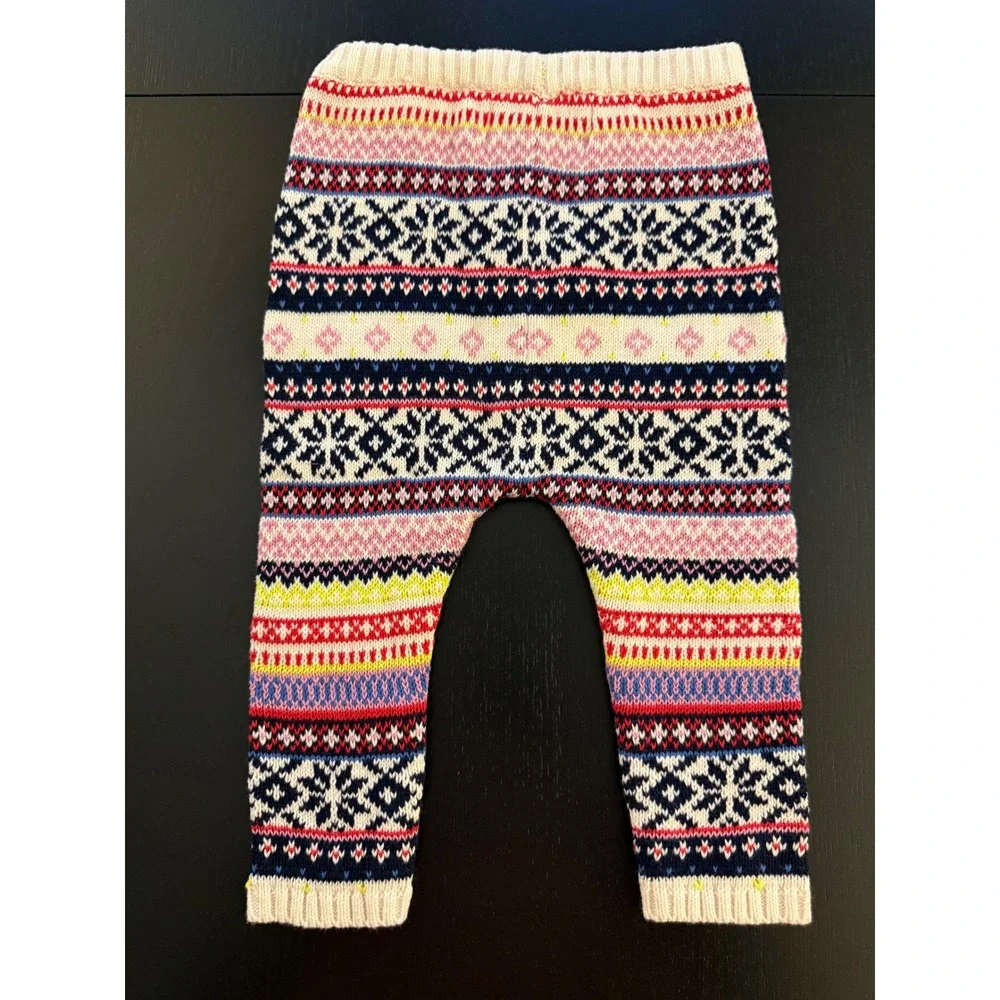 Old Navy Baby Cozy Fair Isle Sweater Leggings 6-12 Month Winter Cotton Knit Pant